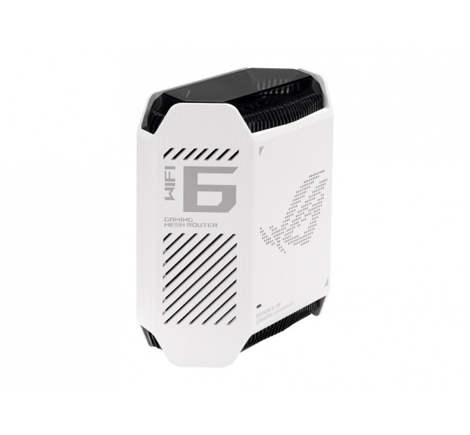 Wi-Fi Mesh система Asus ROG Rapture GT6 1pk White (90IG07F0-MU9A30) (WiFi6, AX10000, Broadcom, 1x2.5GE WAN, 3xGE LAN, 1xUSB 3.2, AiMesh, антенны: 9)