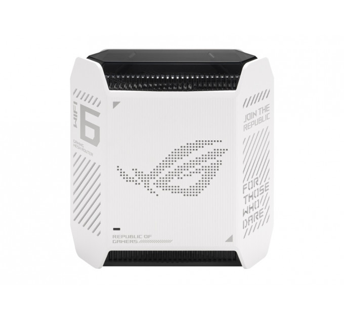 Wi-Fi Mesh система Asus ROG Rapture GT6 1pk White (90IG07F0-MU9A30) (WiFi6, AX10000, Broadcom, 1x2.5GE WAN, 3xGE LAN, 1xUSB 3.2, AiMesh, антенны: 9)