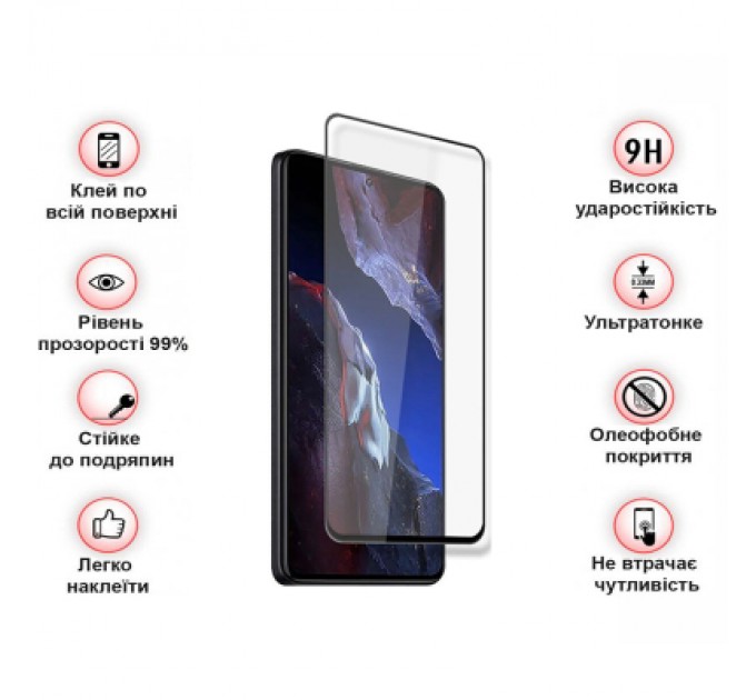 BeCover Скло захисне BeCover Poco F5 Pro Black (709744)