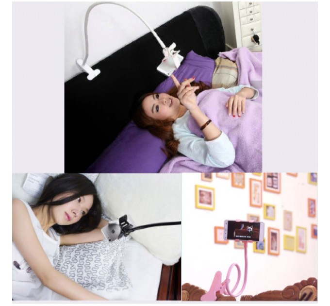 XoKo Тримач для смартфонів XoKo прищепка, гнучкий, 65 см, білий (XK-RM-C20-WHT)