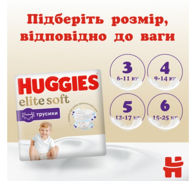 Підгузки Huggies Elite Soft 5 (12-17кг) Mega 34 шт (5029053549354)