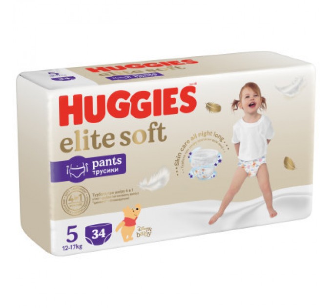 Підгузки Huggies Elite Soft 5 (12-17кг) Mega 34 шт (5029053549354)