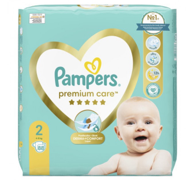 Pampers Підгузки Pampers Premium Care Розмір 2 (4-8 кг) 88 шт (8006540857717)