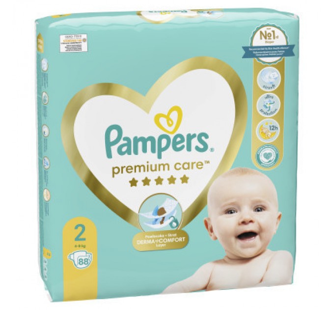 Pampers Підгузки Pampers Premium Care Розмір 2 (4-8 кг) 88 шт (8006540857717)