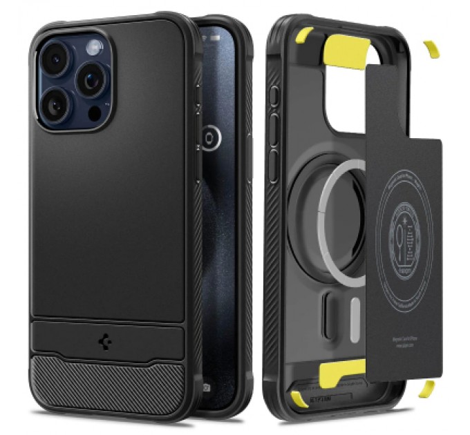 Spigen Чохол до мобільного телефона Spigen Apple iPhone 15 Pro Rugged Armor MagFit Matte Black (ACS06703)