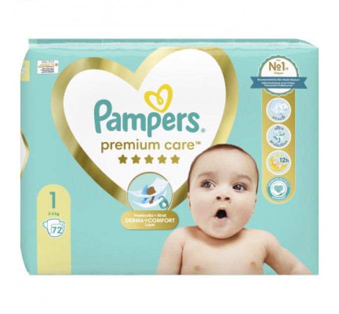 Pampers Підгузки Pampers Premium Care Розмір 1 (2-5 кг) 72 шт (8006540858073)