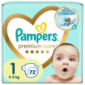 Pampers Підгузки Pampers Premium Care Розмір 1 (2-5 кг) 72 шт (8006540858073)