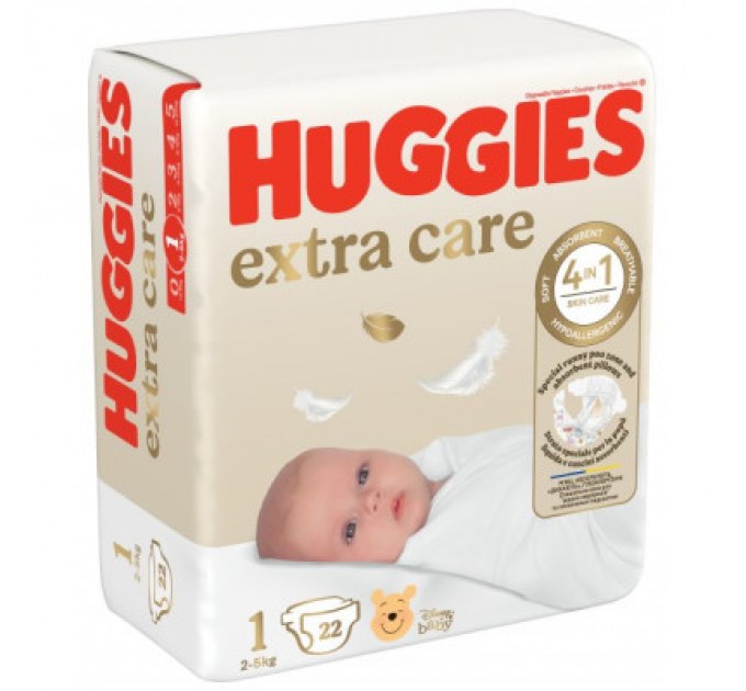 Huggies Підгузки Huggies Extra Care Розмір 1 (2-5 кг) 22 шт (5029053583235)