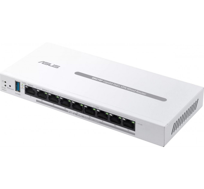 Маршрутизатор Asus ExpertWiFi EBG19P (90IG08C0-MO3B00) (1xGE WAN, 2xGE WAN/LAN PoE+, 6xGE LAN PoE+, Broadcom, 1xUSB 3.2, max PoE 110W, контроллер AiMesh, BT)