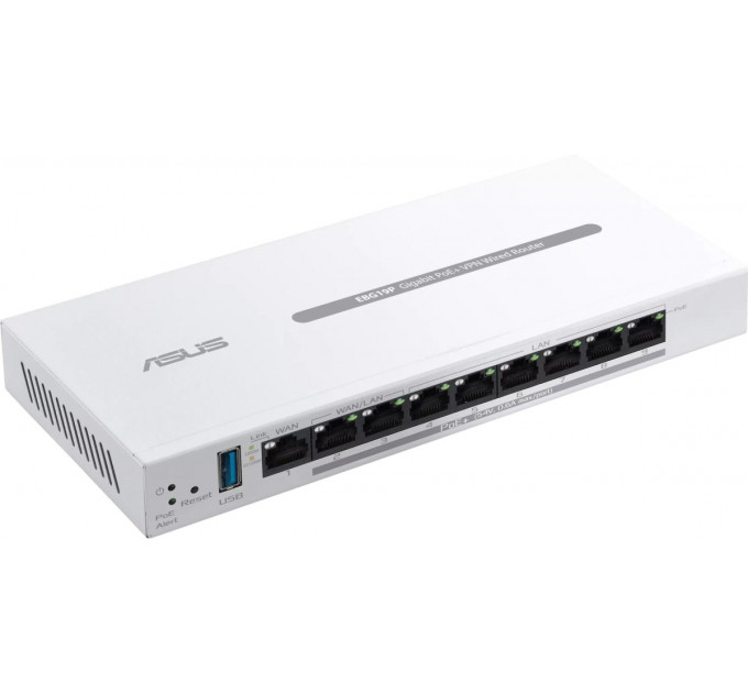 Маршрутизатор Asus ExpertWiFi EBG19P (90IG08C0-MO3B00) (1xGE WAN, 2xGE WAN/LAN PoE+, 6xGE LAN PoE+, Broadcom, 1xUSB 3.2, max PoE 110W, контроллер AiMesh, BT)