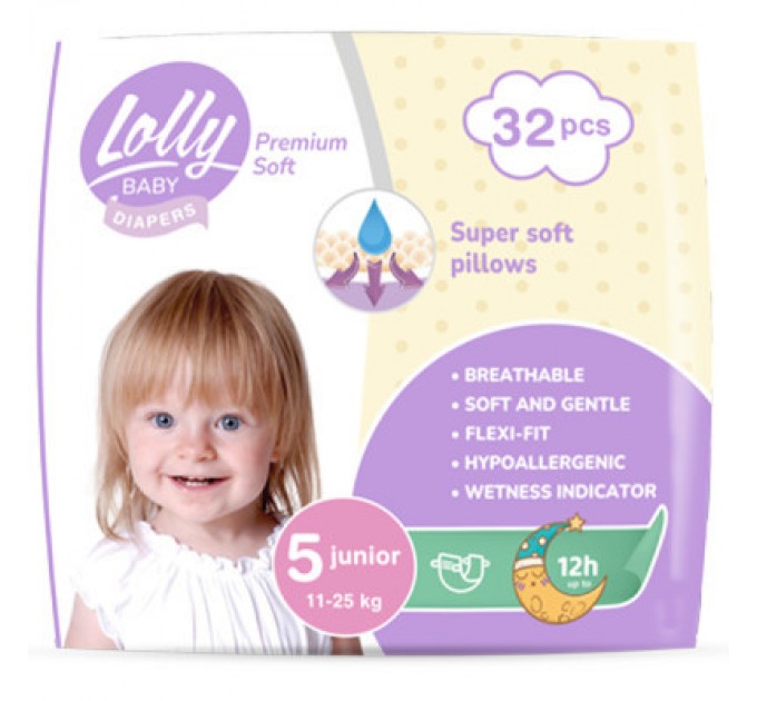 Підгузки Lolly Premium Soft 5 (11-25 кг) 32 шт (4820174981051)
