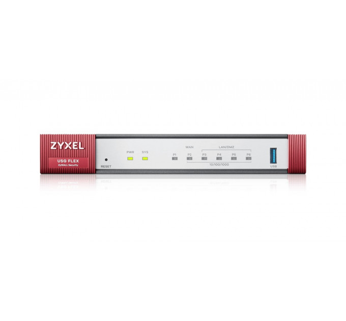 Межсетевой экран ZYXEL USG FLEX 100 (USGFLEX100-EU0111F) (1xGE WAN, 4xGE LAN/DMZ, 1хUSB3.0, AP Controller (8/24), управление 24 AP)