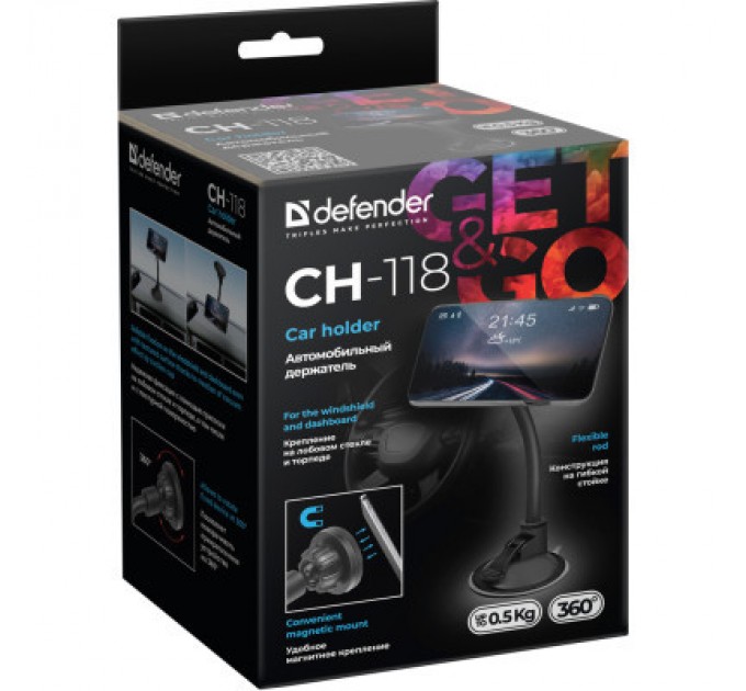 Defender Універсальний автотримач Defender CH-118 магніт, на панель (29118)
