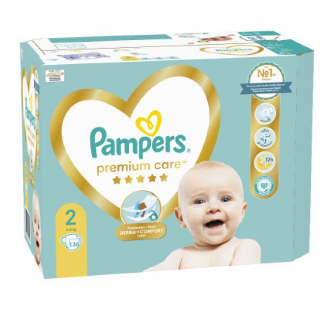 Pampers Підгузки Pampers Premium Care Розмір 2 (4-8 кг) 136 шт (8006540855812)