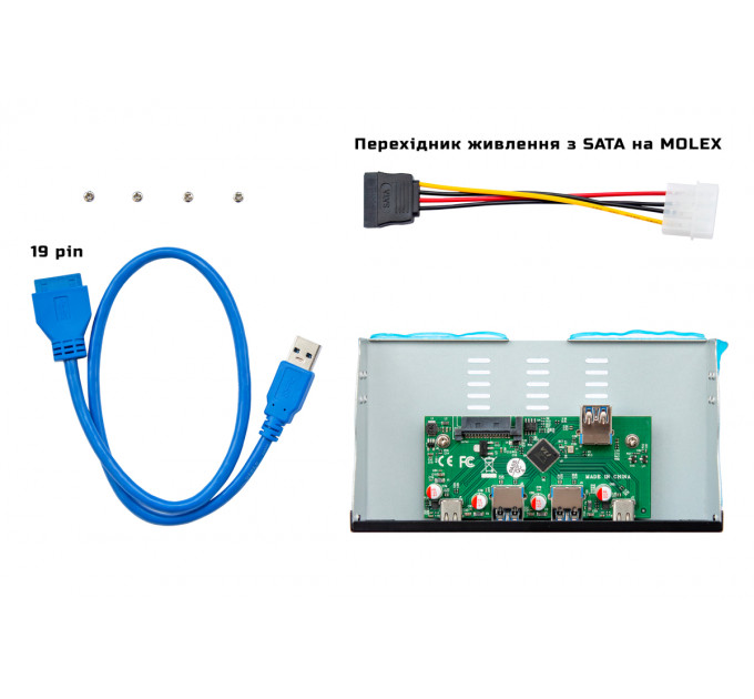 USB-хаб Frime USB 3.1 2 x type A & 2 x type C VL820 Black (ECF-FP2xTA&2xTC.54)
