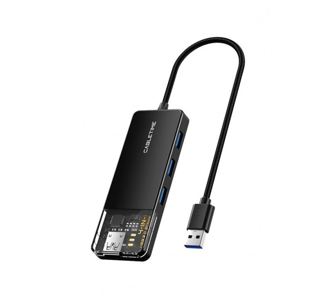 Концентратор Cabletime USB - 4 Port USB 3.0, 5Gbps, 0.15 m (CB01B)