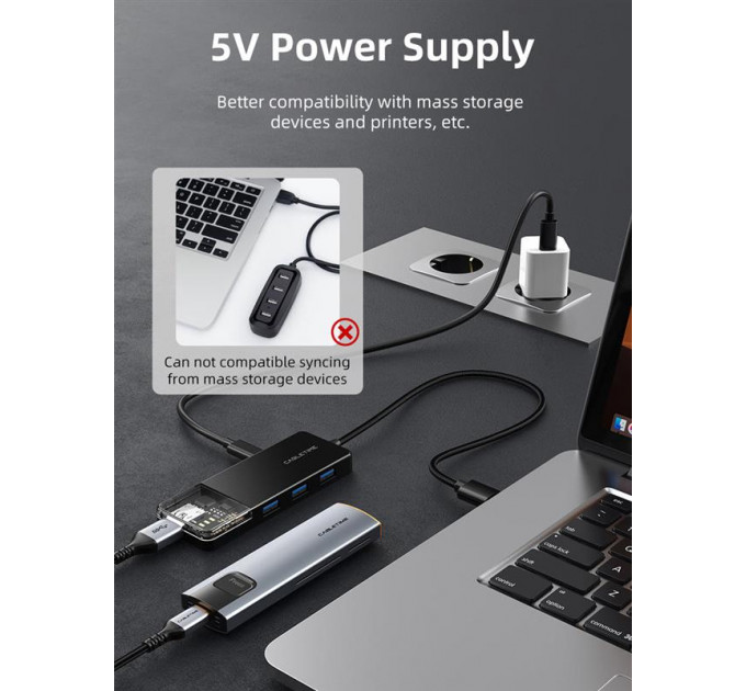 Концентратор Cabletime USB - 4 Port USB 3.0, 5Gbps, 0.15 m (CB01B)
