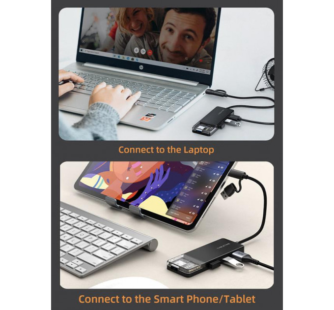 Концентратор Cabletime USB Type C - 4 Port USB 3.0, 0.15 m (CB03B)