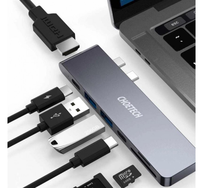 Концентратор Choetech HUB-M14 7 in 1 USB-C Multiport Adapter