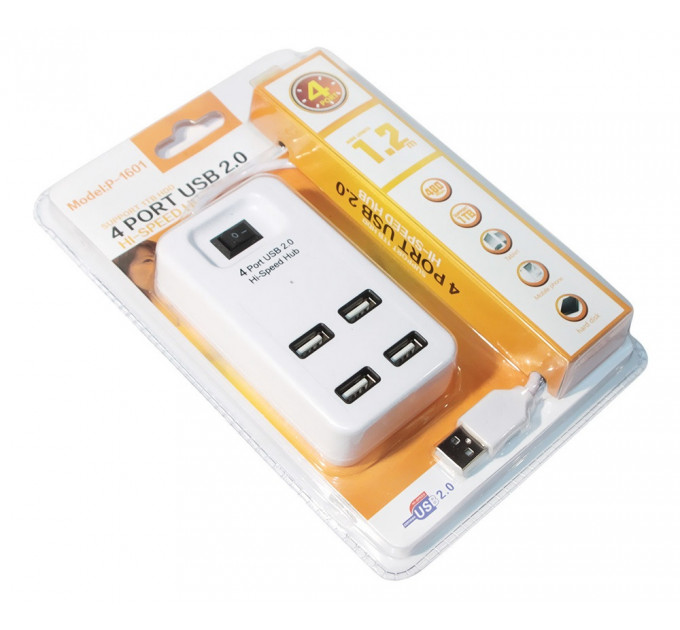 Концентратор USB 2.0 Voltronic YT-HWS4-W/08646, 4хUSB2.0, White