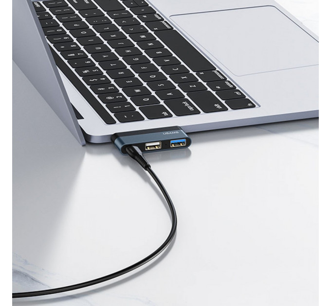 Концентратор USB Type-C Usams US-SJ490 Mini HUB Black (SJ490HUB01)