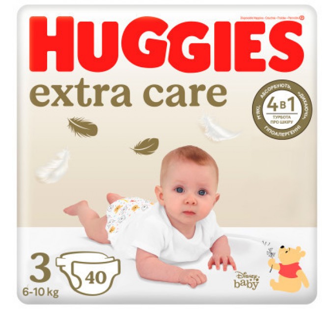 Huggies Підгузки Huggies Extra Care Size 3 (6-10 кг) 40 шт (5029053574400)