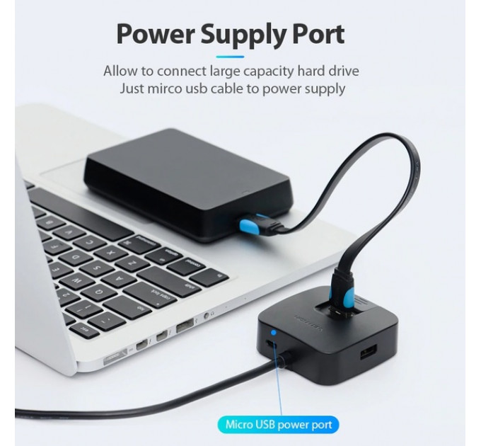 Концентратор Vention 4-Port USB 3.0, 0.5 m (CHBBD)