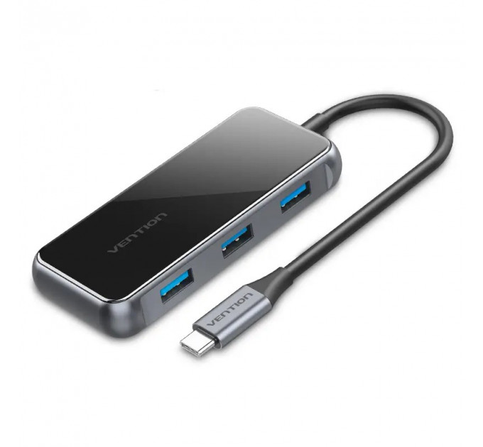 Концентратор Vention 5 в 1 Type-C-HDMI-USB-PD 3USB 3.0 4K 60Hz 87W 0.15m Black (TFBHB)