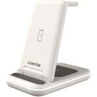 Зарядний пристрій Canyon WS-304 Foldable 3in1 Wireless charger Cosmic Latte (CNS-WCS304CL)