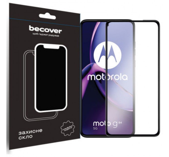 BeCover Скло захисне BeCover Motorola Moto G84 Black (710108)