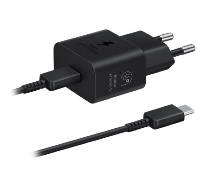 Samsung Зарядний пристрій Samsung 25W Power Adapter (w C to C Cable) Black (EP-T2510XBEGEU)