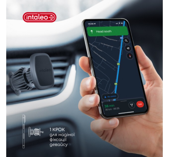 Intaleo Універсальний автотримач Intaleo CM05GG 6xN52 Black (1283126576003)