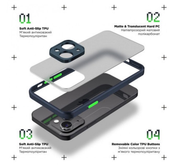 Armorstandart Чохол до мобільного телефона Armorstandart Frosted Matte OPPO A78 4G Navy Blue (ARM72408)