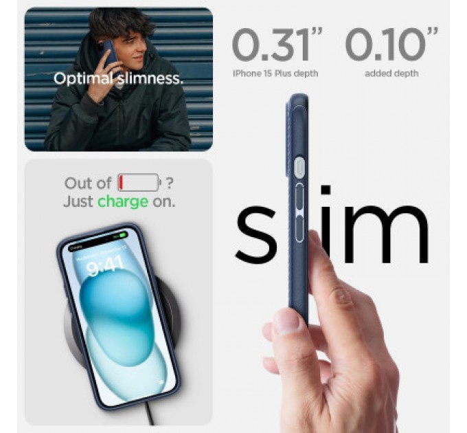 Spigen Чохол до мобільного телефона Spigen Apple iPhone 15 Plus Mag Armor MagFit Navy Blue (ACS06672)