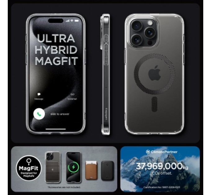 Spigen Чохол до мобільного телефона Spigen Apple iPhone 15 Pro Max Ultra Hybrid MagFit Carbon Fiber (ACS06578)