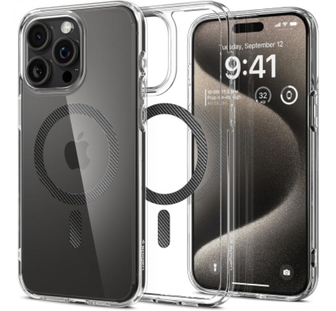 Spigen Чохол до мобільного телефона Spigen Apple iPhone 15 Pro Max Ultra Hybrid MagFit Carbon Fiber (ACS06578)