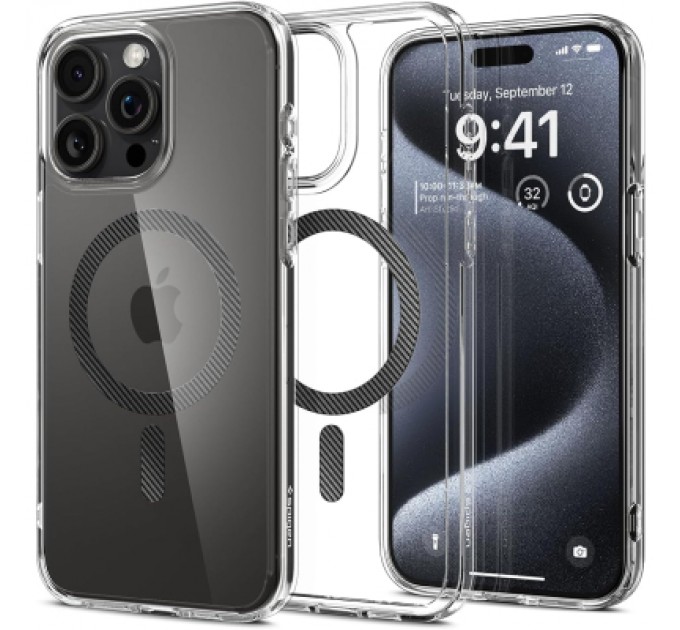 Spigen Чохол до мобільного телефона Spigen Apple iPhone 15 Pro Ultra Hybrid MagFit Carbon Fiber (ACS06717)