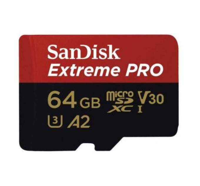 SanDisk Карта пам'яті SanDisk 64GB microSDXC class 10 UHS-I U3 Extreme Pro V30 (SDSQXCU-064G-GN6MA)