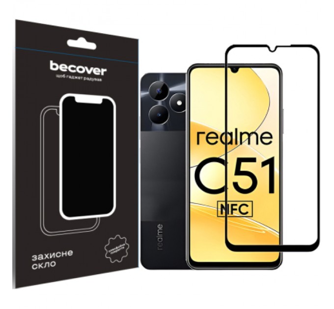 BeCover Скло захисне BeCover Realme C51 Black (710301)