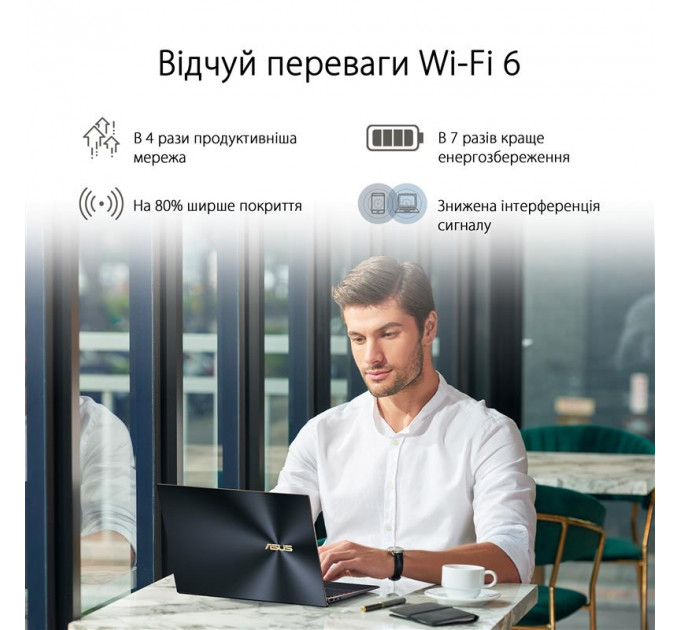 Беспроводной адаптер Asus USB-AX56W/O cradle (90IG06H0-MO0R10) (WiFi6, AX1800, Realtek, WPA3, 1xUSB 3.2, антенны: 2)