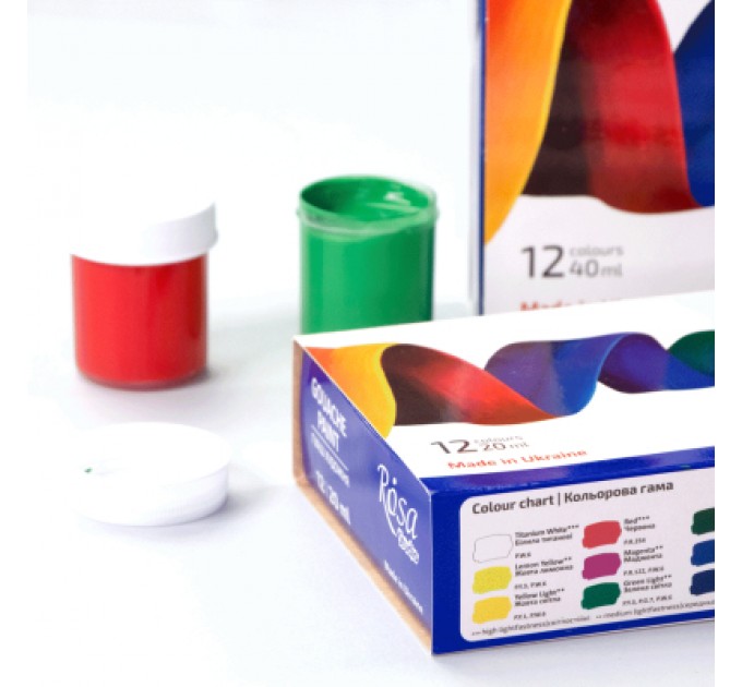 Rosa Гуашеві фарби Rosa Studio Classic 9 кольорів 20 мл (4823098527046)