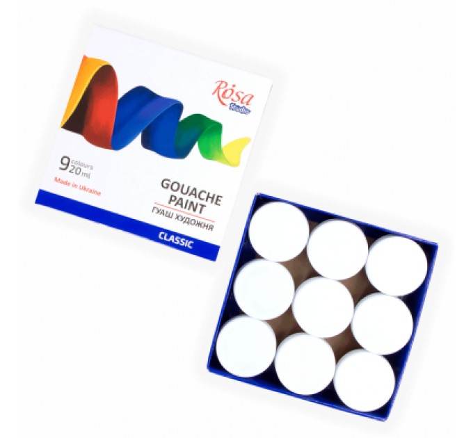 Rosa Гуашеві фарби Rosa Studio Classic 9 кольорів 20 мл (4823098527046)