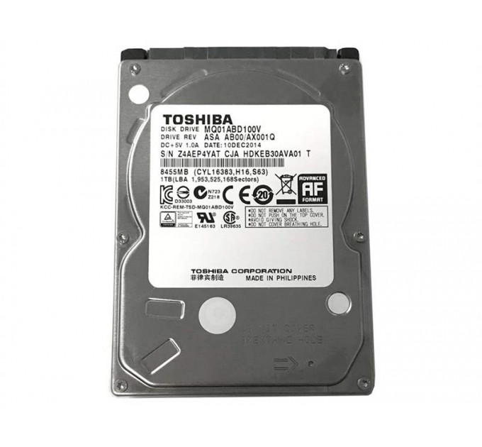 Накопитель HDD 2.5" SATA 1.0TB Toshiba 5400rpm 8MB (MQ01ABD100V) Refurbished