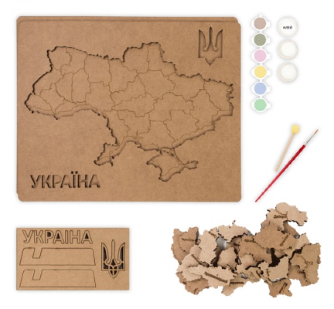 Rosa Набір для творчості Rosa Talent Мапа України 3D пастельні кольори 30.5х37.5 см (4823098532545)