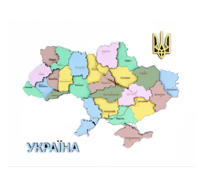 Rosa Набір для творчості Rosa Talent Мапа України 3D пастельні кольори 30.5х37.5 см (4823098532545)