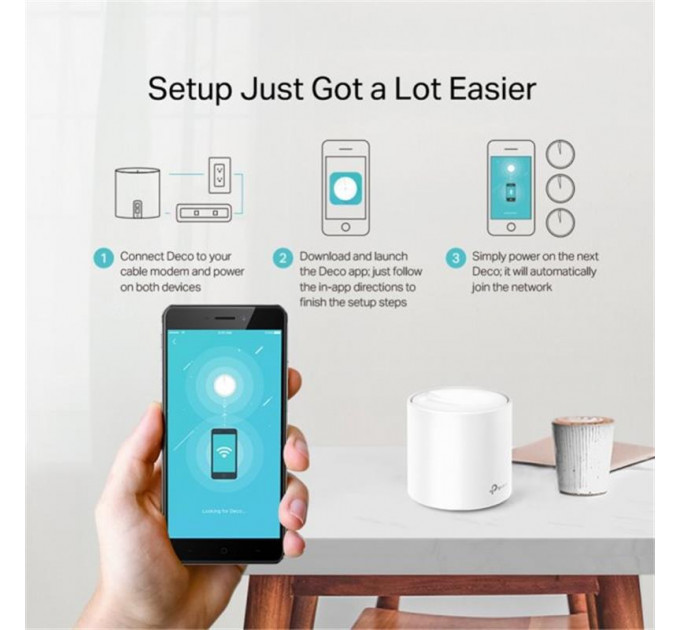 WiFi Mesh система TP-Link Deco X20(1-pack) (AX1800 1xGE LAN 1xGE WAN MU-MIMO OFDMA MESH)