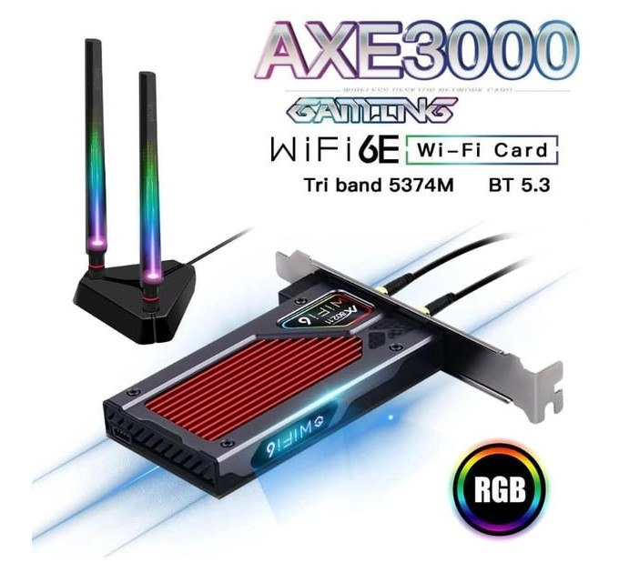 Беспроводной адаптер Fenvi FV-AXE3000RGB Gaming (Intel AX210)