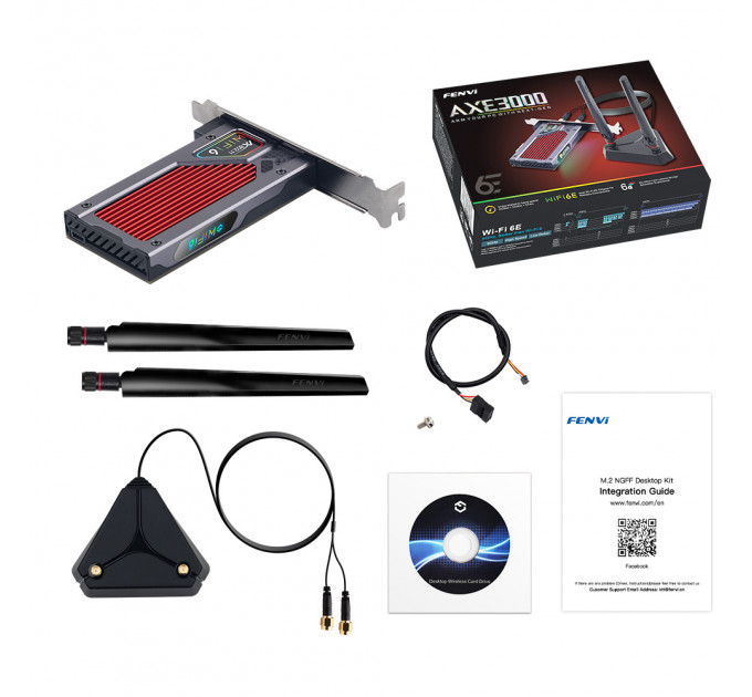 Беспроводной адаптер Fenvi FV-AXE3000RGB Gaming (Intel AX210)