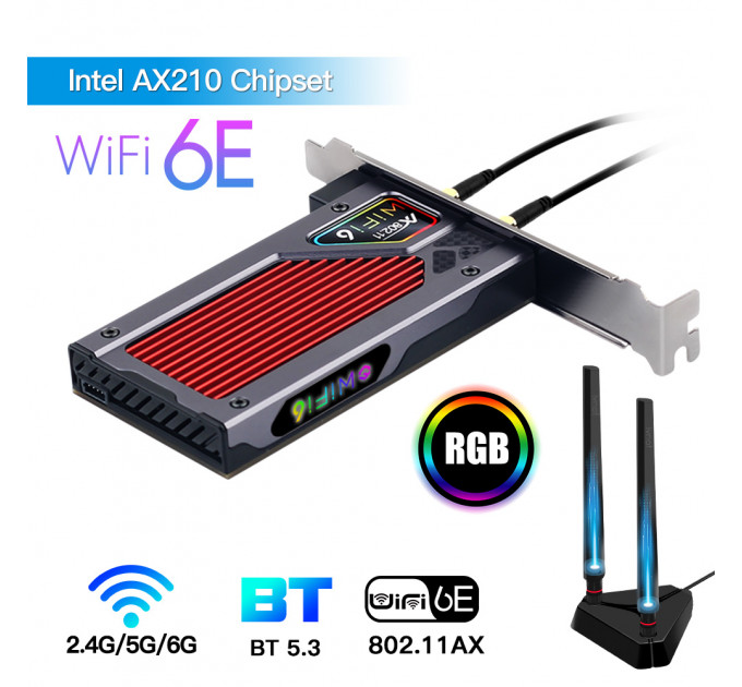 Беспроводной адаптер Fenvi FV-AXE3000RGB Gaming (Intel AX210)