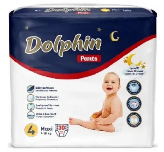 Dolphin Підгузки Dolphin Dolphin 4 maxi 7-18 кг 30 шт (8680131207237)